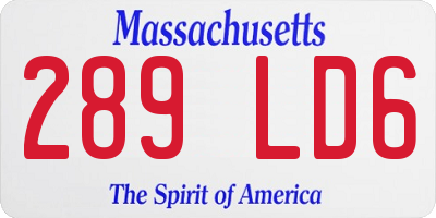 MA license plate 289LD6