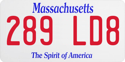 MA license plate 289LD8
