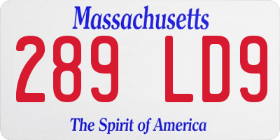 MA license plate 289LD9