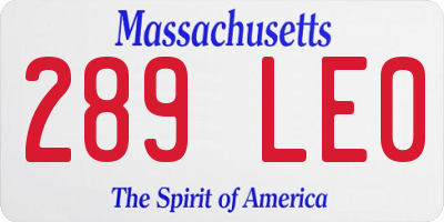 MA license plate 289LE0