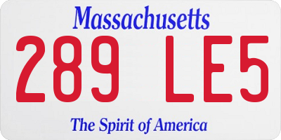 MA license plate 289LE5