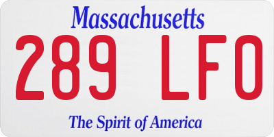 MA license plate 289LF0