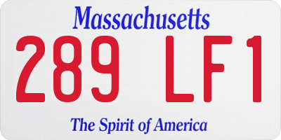 MA license plate 289LF1
