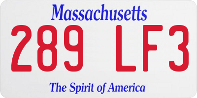 MA license plate 289LF3