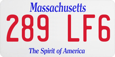 MA license plate 289LF6
