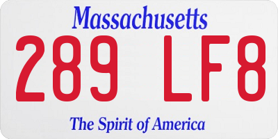 MA license plate 289LF8