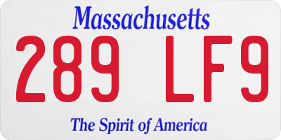MA license plate 289LF9