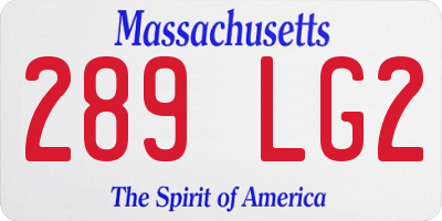 MA license plate 289LG2
