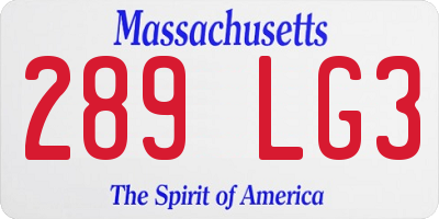 MA license plate 289LG3