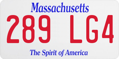 MA license plate 289LG4