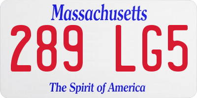MA license plate 289LG5