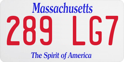 MA license plate 289LG7