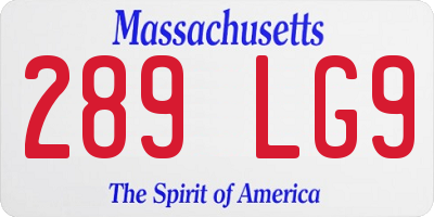 MA license plate 289LG9
