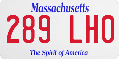 MA license plate 289LH0