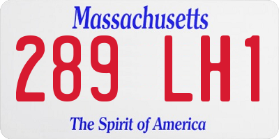 MA license plate 289LH1