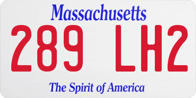 MA license plate 289LH2