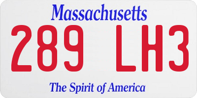 MA license plate 289LH3