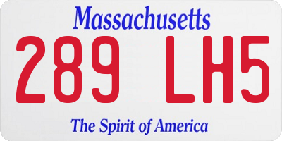 MA license plate 289LH5