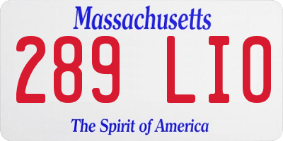 MA license plate 289LI0