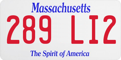 MA license plate 289LI2