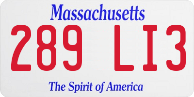 MA license plate 289LI3