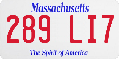 MA license plate 289LI7