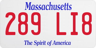 MA license plate 289LI8