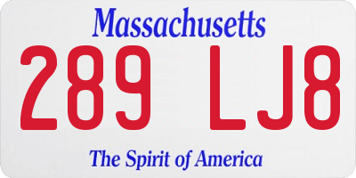 MA license plate 289LJ8