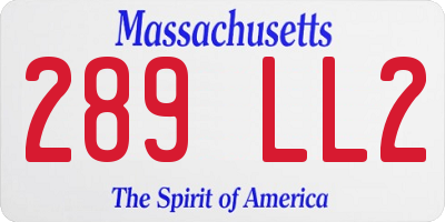 MA license plate 289LL2