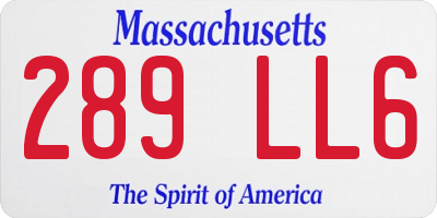 MA license plate 289LL6
