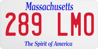 MA license plate 289LM0