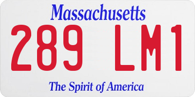 MA license plate 289LM1