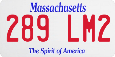 MA license plate 289LM2
