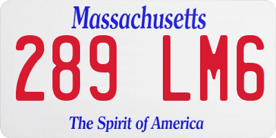 MA license plate 289LM6