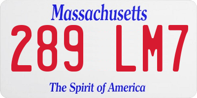 MA license plate 289LM7