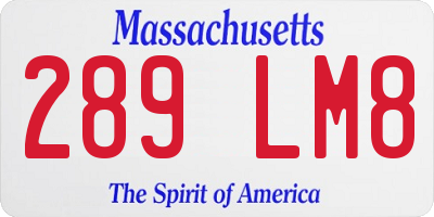 MA license plate 289LM8