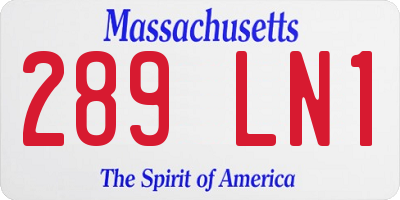 MA license plate 289LN1