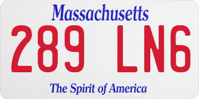 MA license plate 289LN6
