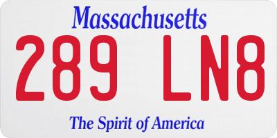 MA license plate 289LN8