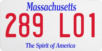 MA license plate 289LO1