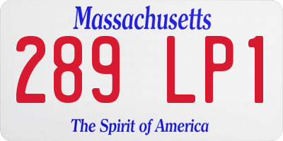 MA license plate 289LP1