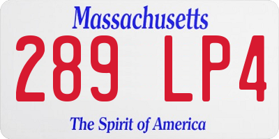 MA license plate 289LP4