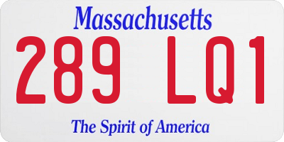 MA license plate 289LQ1