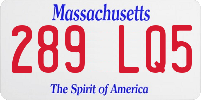 MA license plate 289LQ5