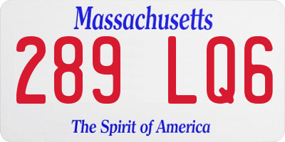 MA license plate 289LQ6