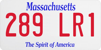 MA license plate 289LR1