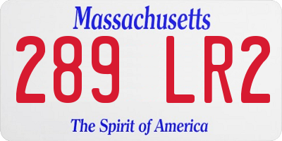 MA license plate 289LR2