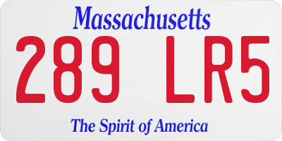 MA license plate 289LR5