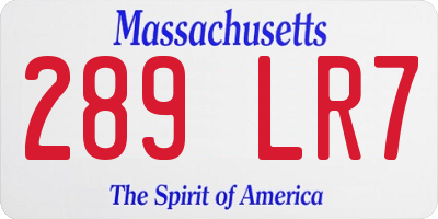 MA license plate 289LR7