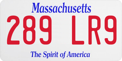 MA license plate 289LR9